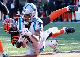 Mayfield dots Tremble for fourth-down TD pass to get Panthers on board