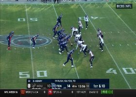 Jake Hansen strips football from Derrick Henry's grasp for Texans fumble recovery