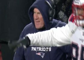 Bill Belichick is all smiles after Myles Bryant's fourth-down PBU denies Bills points