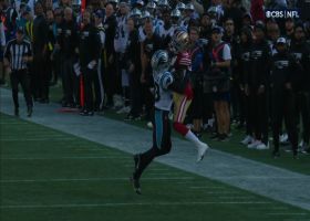 Garoppolo dials up sideline deep ball for 30 yards to Coleman