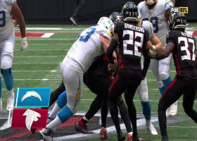 Josh Palmer's dropped pass deflects to Richie Grant for interception