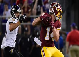 Hogan lobs pass to Quinn for a 33-yard gain