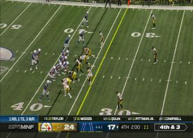 Pittman's concentration is elite on fourth-down grab between three Steelers