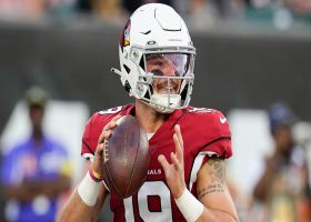 Trace McSorley slings third-down pass on the run to Andrew Baccellia for TD