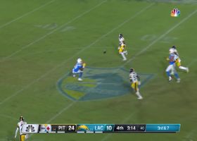 Jason Moore sneaks into empty space for first career catch