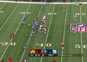 Jonathan Allen and Will Bradley-King meet at Jake Fromm on third-down sack