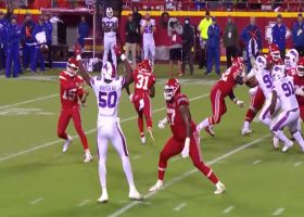 Gregory Rousseau uses 6-foot-6 frame to swat and secure Mahomes' throw for first career INT