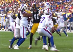 Josh Allen evades Watt, then dots Gabe Davis for 15-yard gain