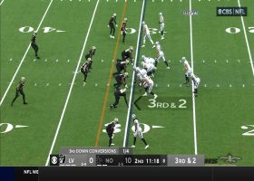 Tyrann Mathieu lays out for diving INT of Derek Carr