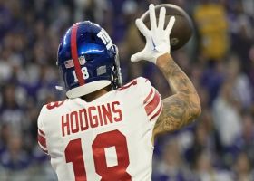 Isaiah Hodgins' fifth catch of game is his longest, going for 32 yards