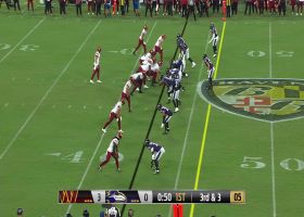 Howell is finally taken down for 11-yard sack by Ravens following initial escape