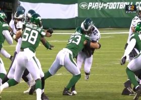 Easy money! Jets rookie LB Cashman forces turnover with big hit