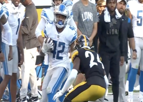 Justin Jackson caps explosive 32-yard run with ambitious hurdle