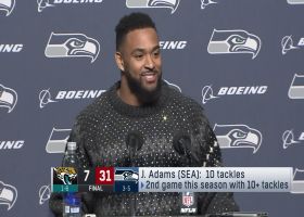 Jamal Adams jokes with media about his bye-week plans after Week 8 win