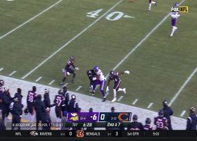 C.J. Ham caps his 17-yard reception with powerful truck stick