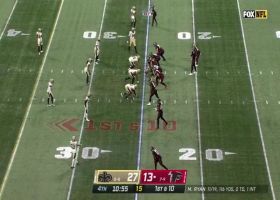 Saints defensive pursuit helps force fumble in Falcons territory