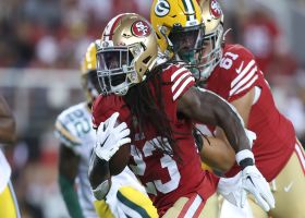 JaMycal Hasty weaves through traffic for 14-yard pickup