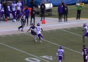Peterman delivers 28-yard strike to Velus Jones Jr. in tight coverage