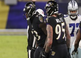 Jihad Ward powers through two linemen for Ravens' first sack