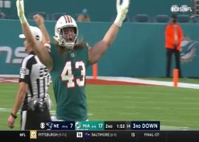 Andrew Van Ginkel races off end to sack Mac Jones
