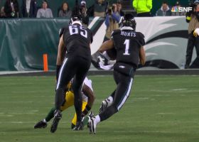 Hurts' 17-yard rush turns into bigger gain after personal-foul penalty on Packers