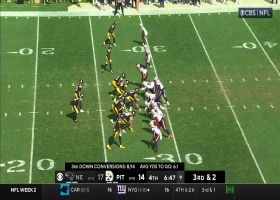 Matt Judon yells loudly at Steelers after breaking up pass to Najee Harris