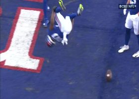 Daniel Jones extends the play to find Richie James in the end zone for 6-yard TD strike