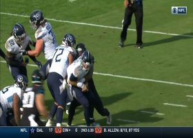 Joe Giles-Harris gets a piece of Ryan Tannehill on 7-yard sack