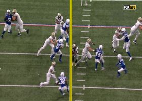 Kamara slices and dices up the middle for TD