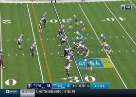 Patriots swarm Justin Herbert for fourth-down sack