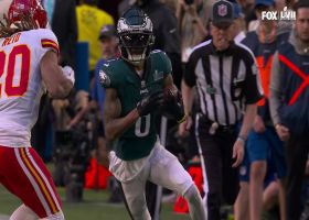 Hurts delivers opening first-down connection of game on dart to DeVonta Smith