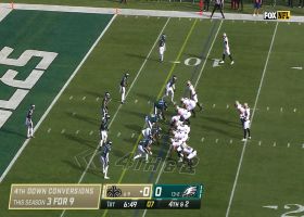 Taysom Hill drags Eagles defenders on fourth-down conversion