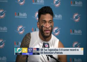 Tua Tagovailoa reacts to Dolphins Week 2 win vs. Patriots