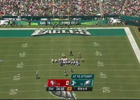 49ers DENY Eagles' 47-yard FG try for key fourth-down stop