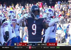 Jaquan Brisker not perturbed by Allen's stiff-arm on sack near BUF's goal line