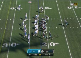 Chuba Hubbard bursts for 30-yard pickup on Panthers' first offensive play of game