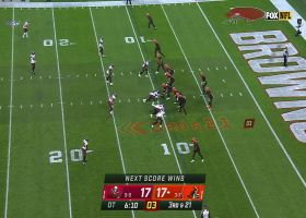 Devin White's thunderous tackle on Kareem Hunt forces Browns to punt in overtime