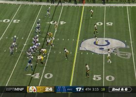 Matt Ryan throws a pin-point pass to Jelani Woods for 17 yards