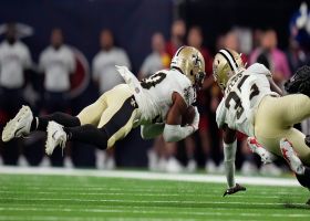 Justin Evans stretches out for diving INT on Driskel