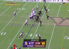 St-Juste blitzes free off the edge for a quick sack of Cousins