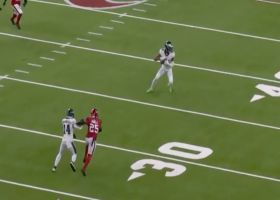 Quez Watkins hauls in Hurts' third-down cross-body toss for 23 yards
