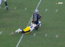 Keeanu Benton obliterates Raiders OL for TD-saving sack