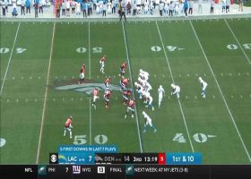 Stephen Anderson reaches up in time to snag Herbert's high fastball for 13-yard pickup