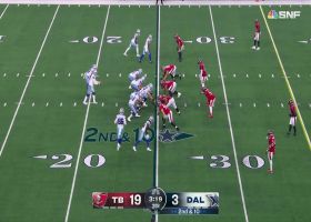 Anthony Nelson goes completely untouched for blindside sack on Prescott