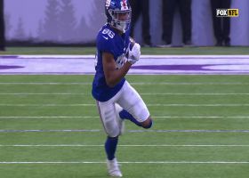 Jones pinpoints Slayton on crossing route for 32-yard gain late in fourth