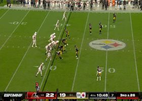 Cole Holcomb pops football loose from Njoku’s grasp for massive Steelers takeaway