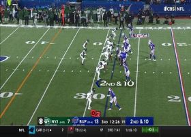 Diggs throws Jets DB out of bounds with massive stiff-arm