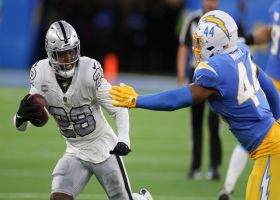 Kyzir White tracks down Josh Jacobs to stop him short on fourth down