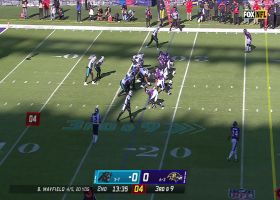 D.J. Moore hauls in bobbling catch on the sideline