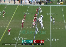 Deommodore Lenoir snags INT vs. Tagovailoa after ball deflects off Hill's hands